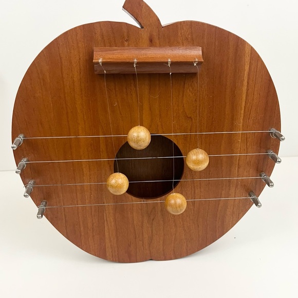Vintage Appalachian Apple Wooden Door Harp Handcrafted Artist Signed 2001 - Picture 14 of 16